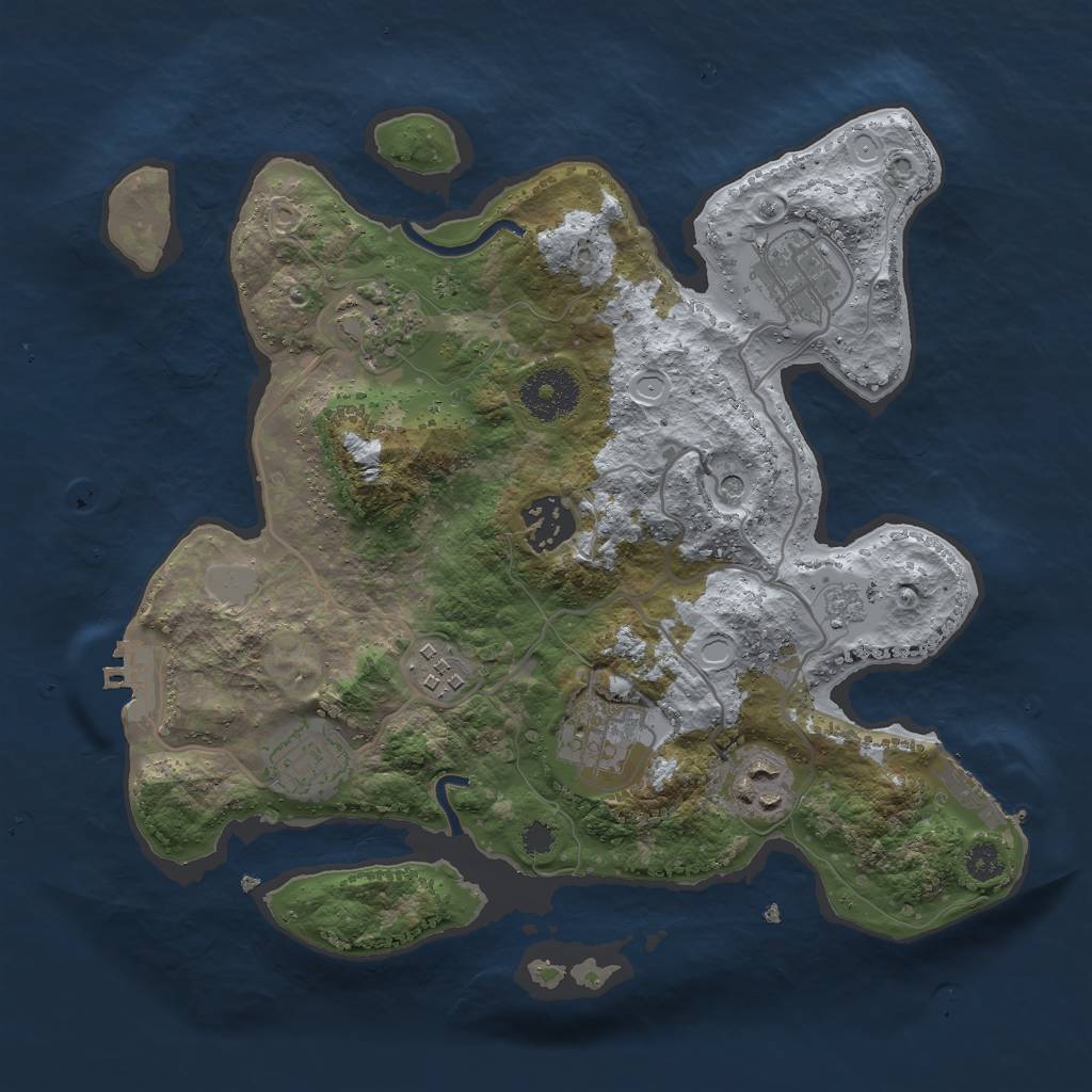 Rust Map: Procedural Map, Size: 3000, Seed: 2700, 16 Monuments