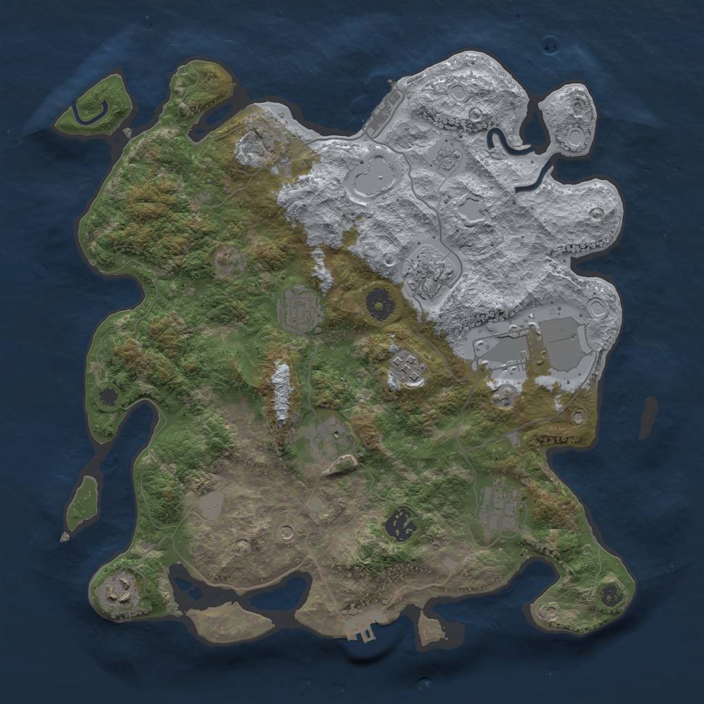 Rust Map: Procedural Map, Size: 3500, Seed: 1502873679, 15 Monuments