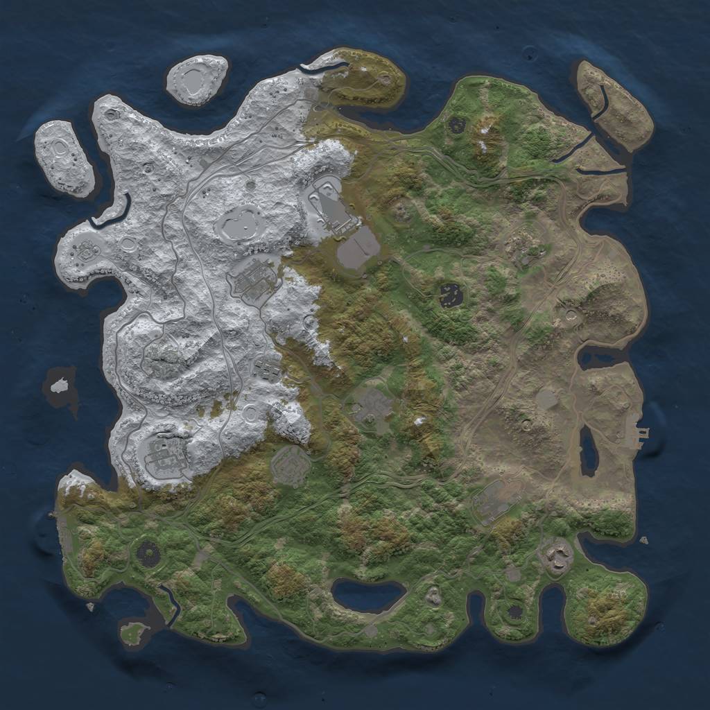 Rust Map: Procedural Map, Size: 4250, Seed: 739938994, 19 Monuments