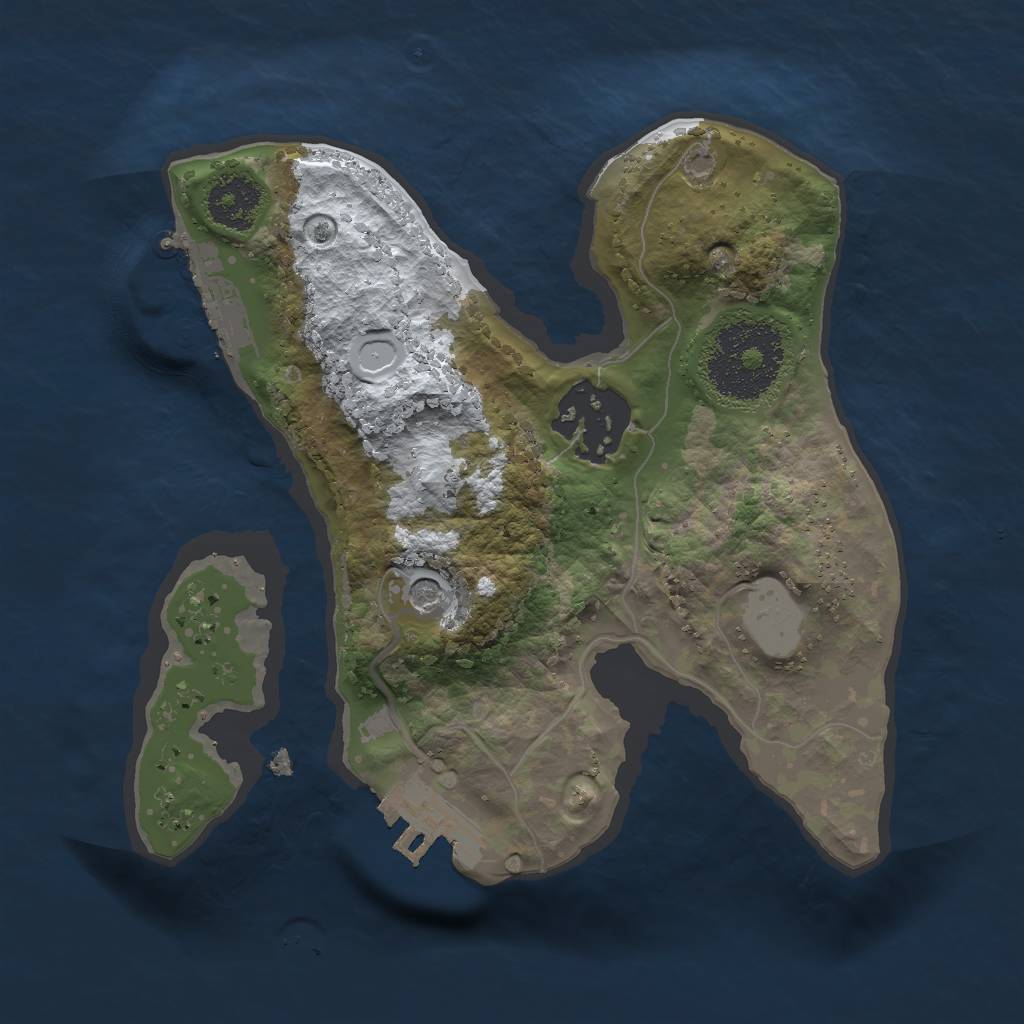 Rust Map: Procedural Map, Size: 2000, Seed: 30111978, 9 Monuments