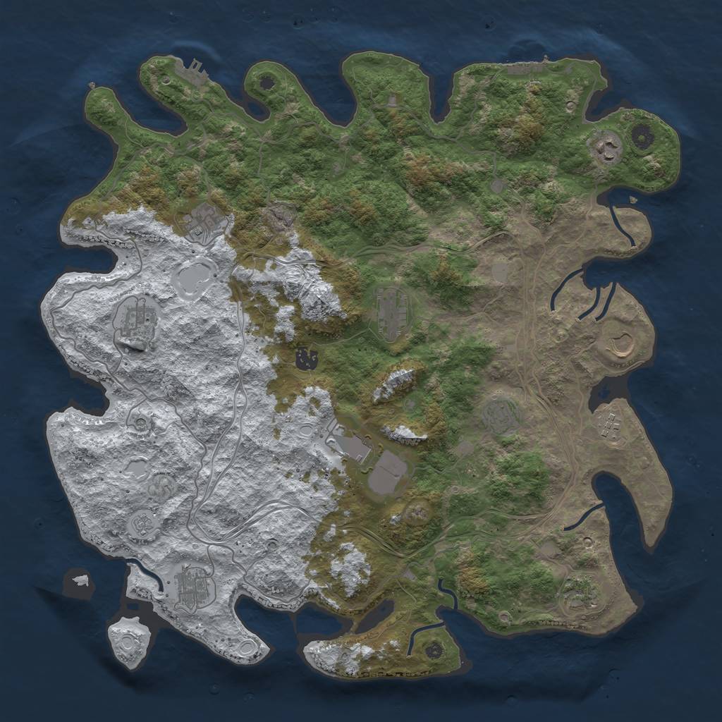 Rust Map: Procedural Map, Size: 4500, Seed: 328255, 20 Monuments