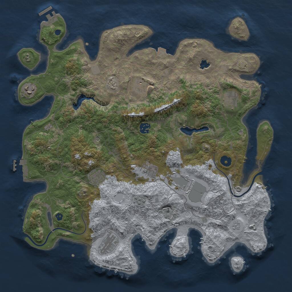 Rust Map: Procedural Map, Size: 4000, Seed: 13405424, 15 Monuments