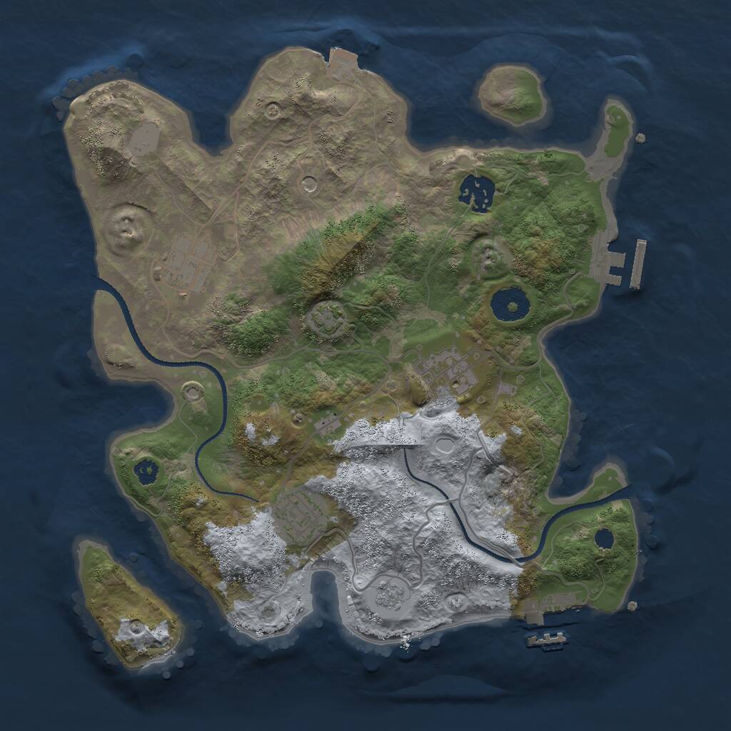 Rust Map: Procedural Map, Size: 3000, Seed: 11788166, 10 Monuments