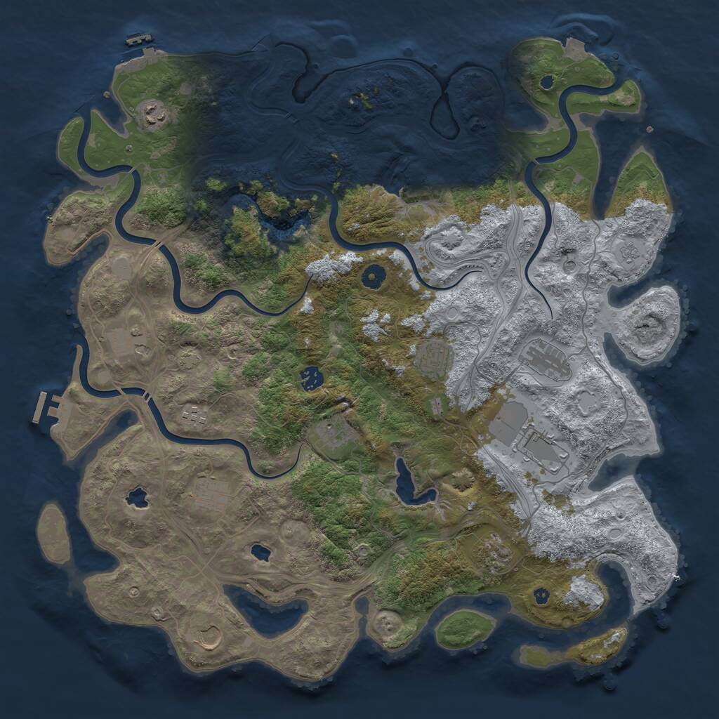 Rust Map: Procedural Map, Size: 4500, Seed: 1930777, 17 Monuments