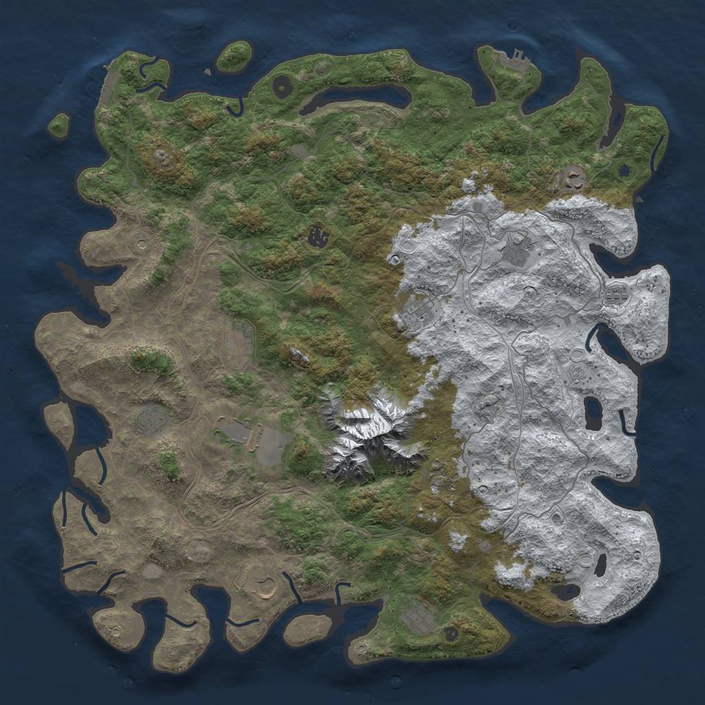 Rust Map: Procedural Map, Size: 5000, Seed: 326, 20 Monuments
