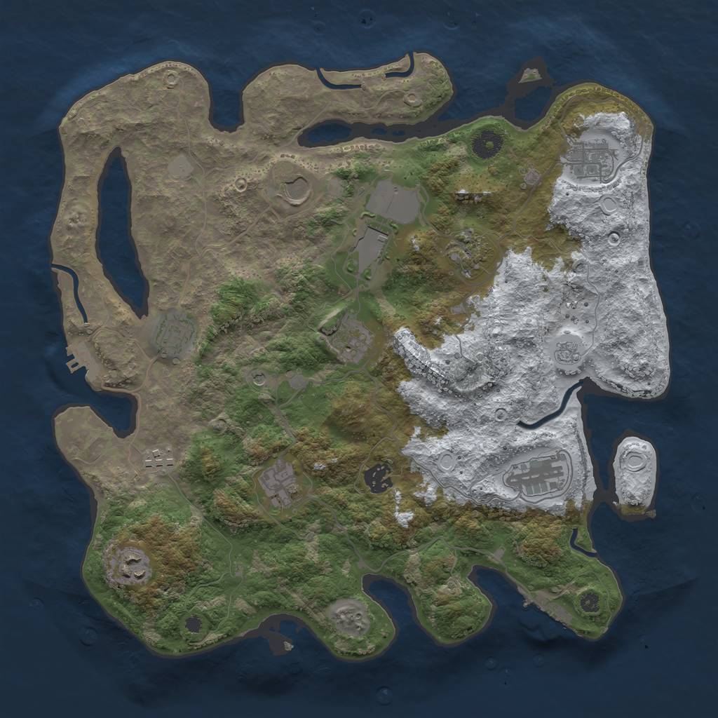 Rust Map: Procedural Map, Size: 3750, Seed: 21737654, 20 Monuments