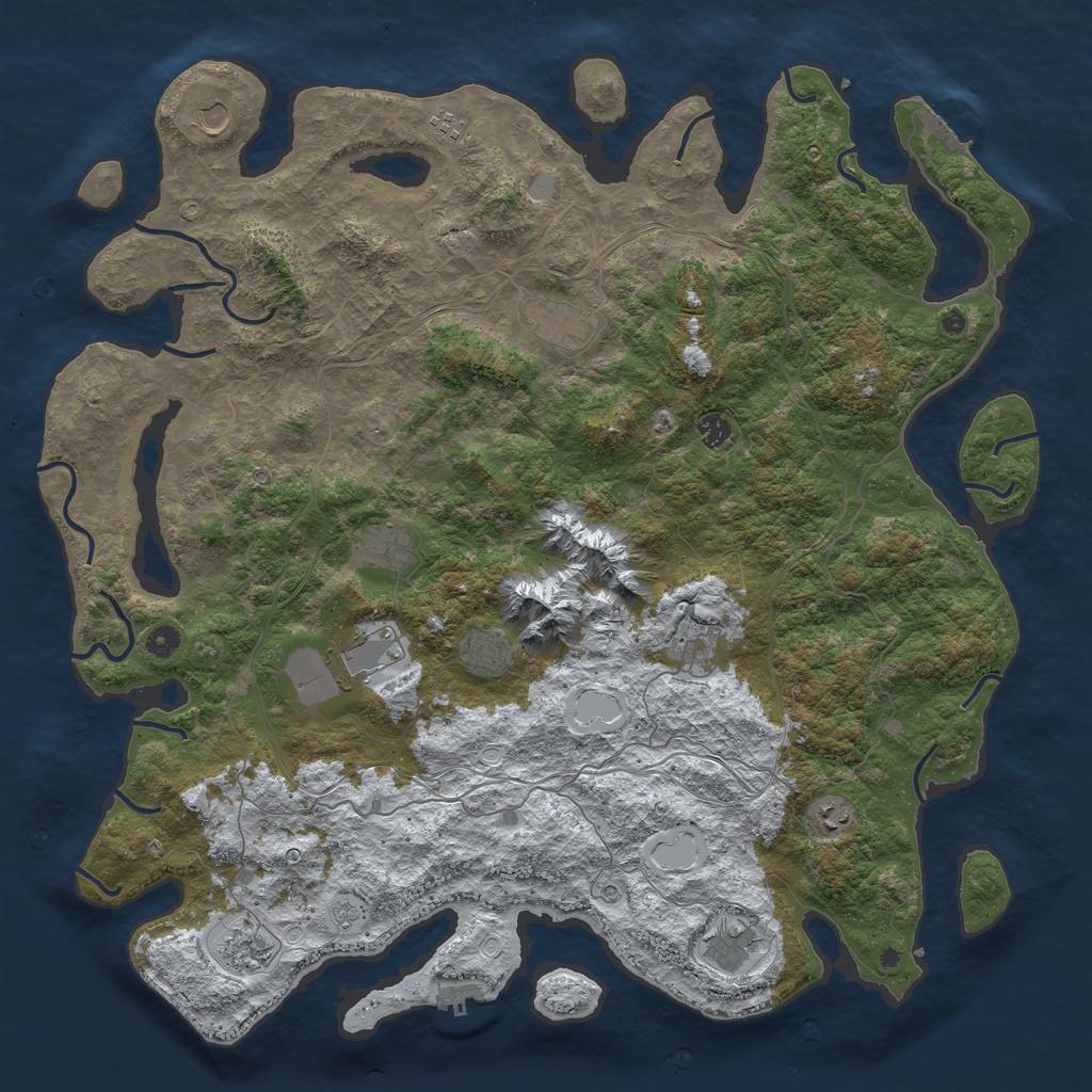 Rust Map: Procedural Map, Size: 5000, Seed: 519475106, 20 Monuments