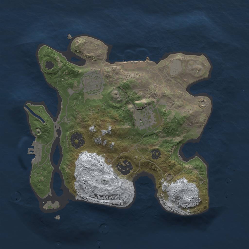 Rust Map: Procedural Map, Size: 2500, Seed: 43, 10 Monuments