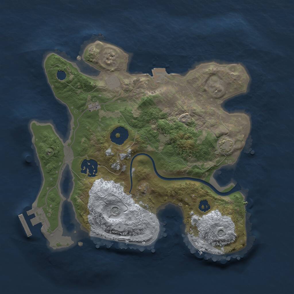 Rust Map: Procedural Map, Size: 2500, Seed: 43, 5 Monuments