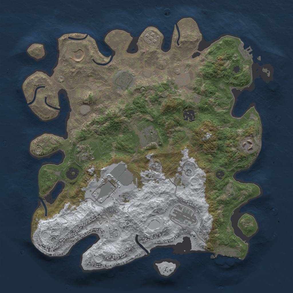 Rust Map: Procedural Map, Size: 3500, Seed: 1979242435, 19 Monuments