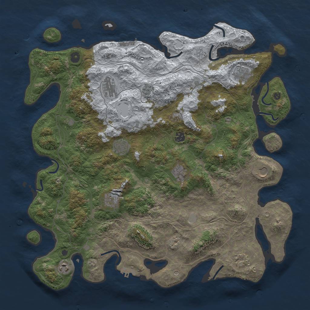 Rust Map: Procedural Map, Size: 4500, Seed: 1759990099, 19 Monuments
