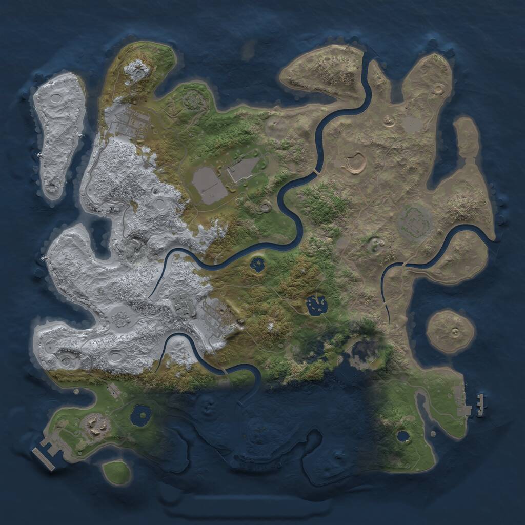 Rust Map: Procedural Map, Size: 3700, Seed: 342062070, 15 Monuments