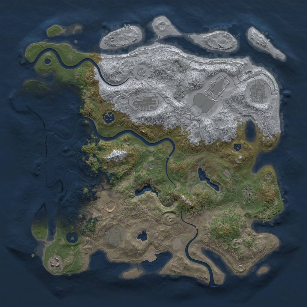 Rust Map: Procedural Map, Size: 4000, Seed: 55374339, 15 Monuments