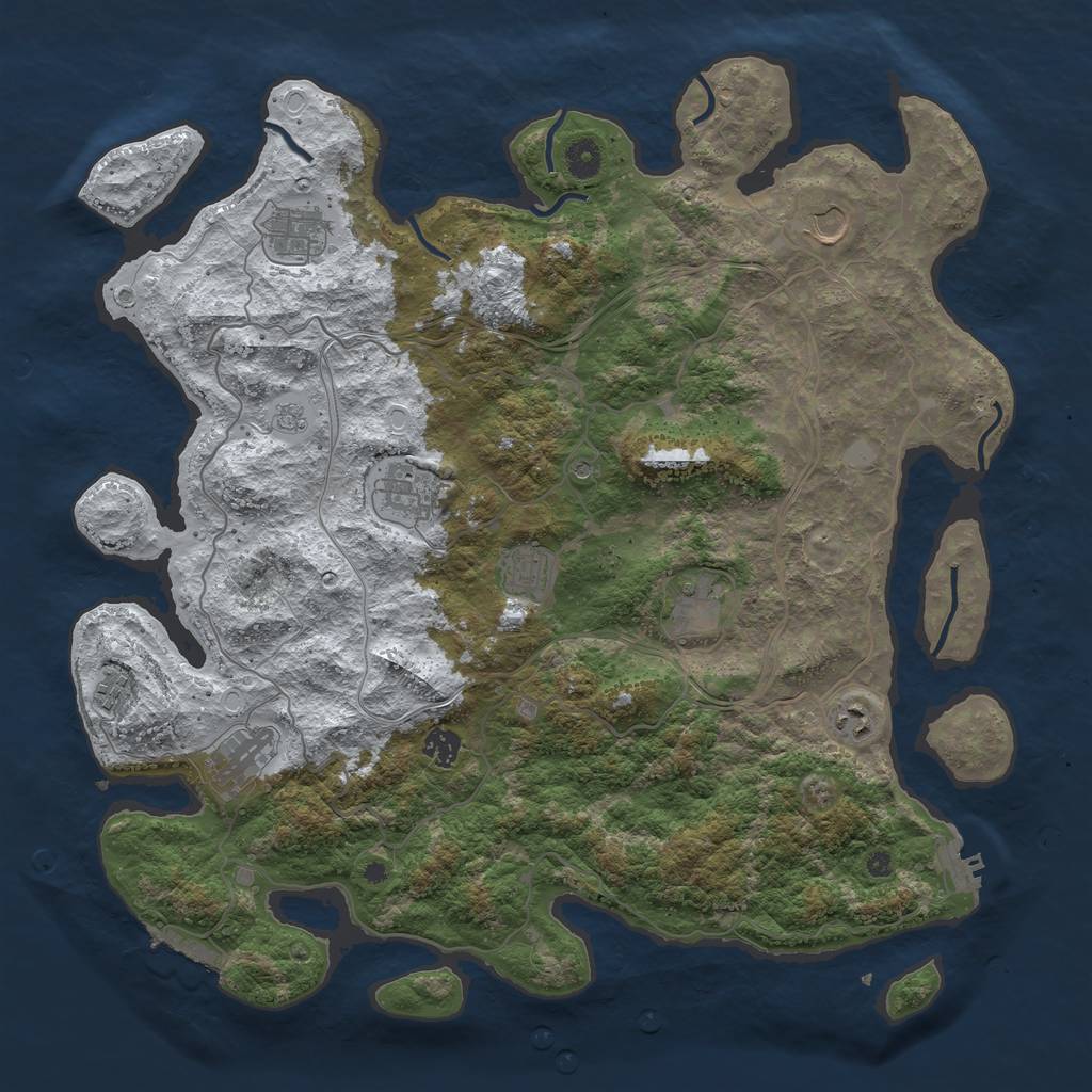 Rust Map: Procedural Map, Size: 4350, Seed: 648251, 18 Monuments