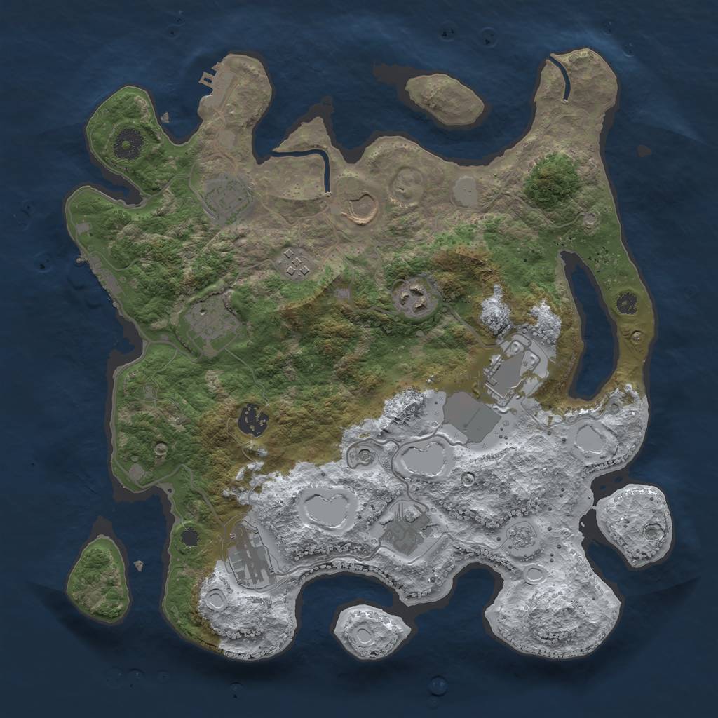 Rust Map: Procedural Map, Size: 3500, Seed: 177815900, 18 Monuments