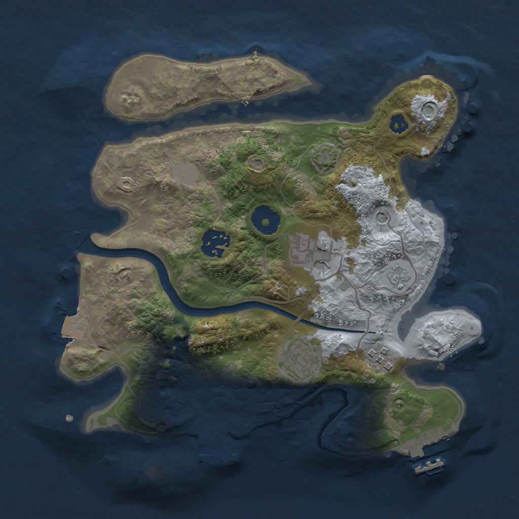 Rust Map: Procedural Map, Size: 2750, Seed: 25339, 10 Monuments