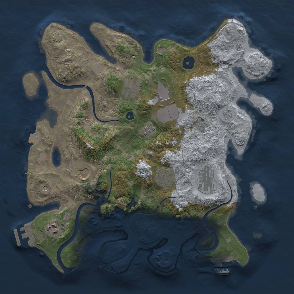 Rust Map: Procedural Map, Size: 3500, Seed: 6835, 13 Monuments