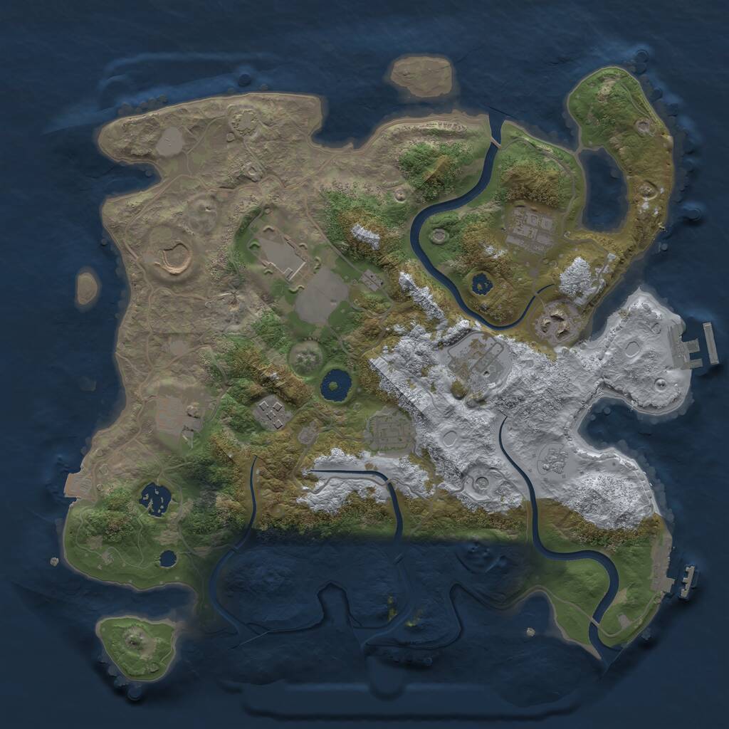 Rust Map: Procedural Map, Size: 3500, Seed: 1223523, 15 Monuments