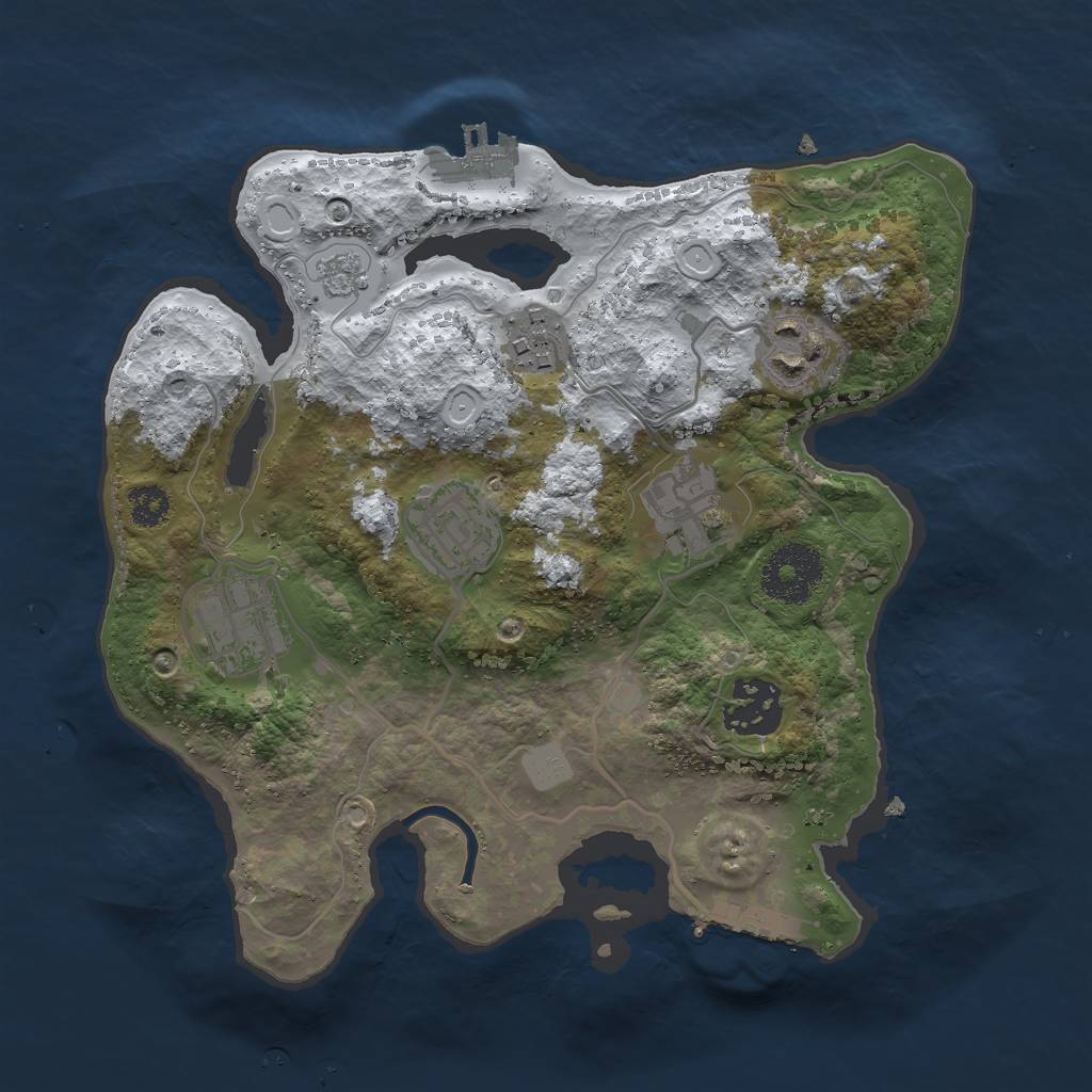 Rust Map: Procedural Map, Size: 2700, Seed: 1780546, 14 Monuments