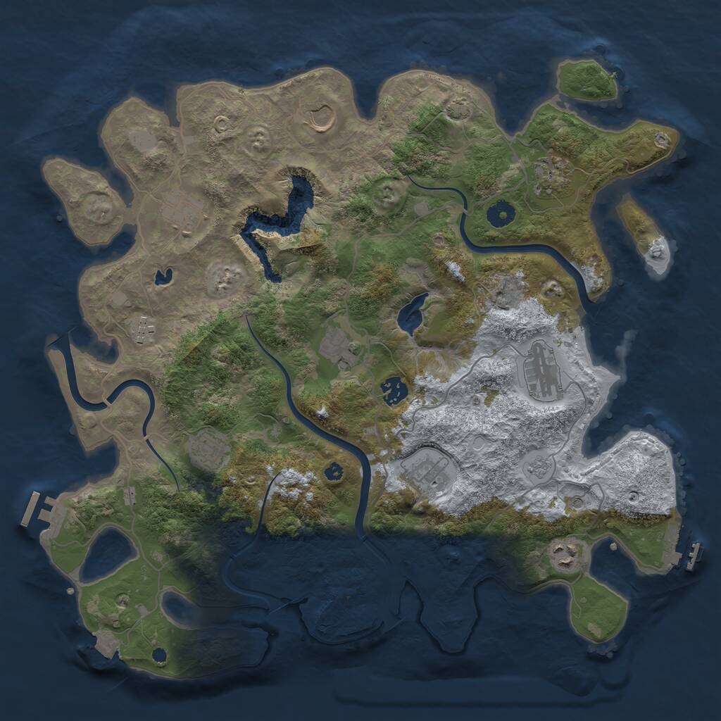 Rust Map: Procedural Map, Size: 4000, Seed: 2062374355, 16 Monuments