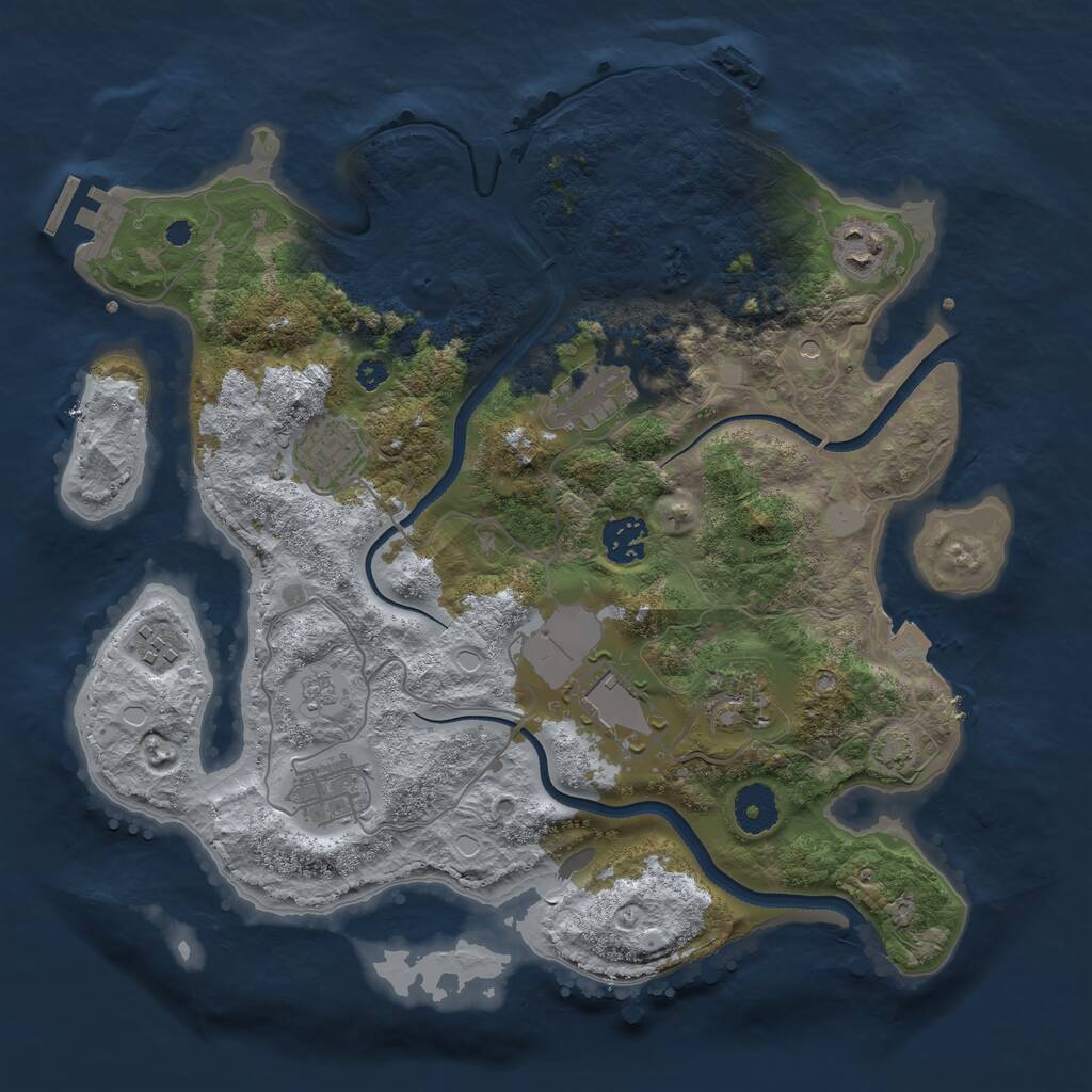 Rust Map: Procedural Map, Size: 3500, Seed: 6252, 14 Monuments