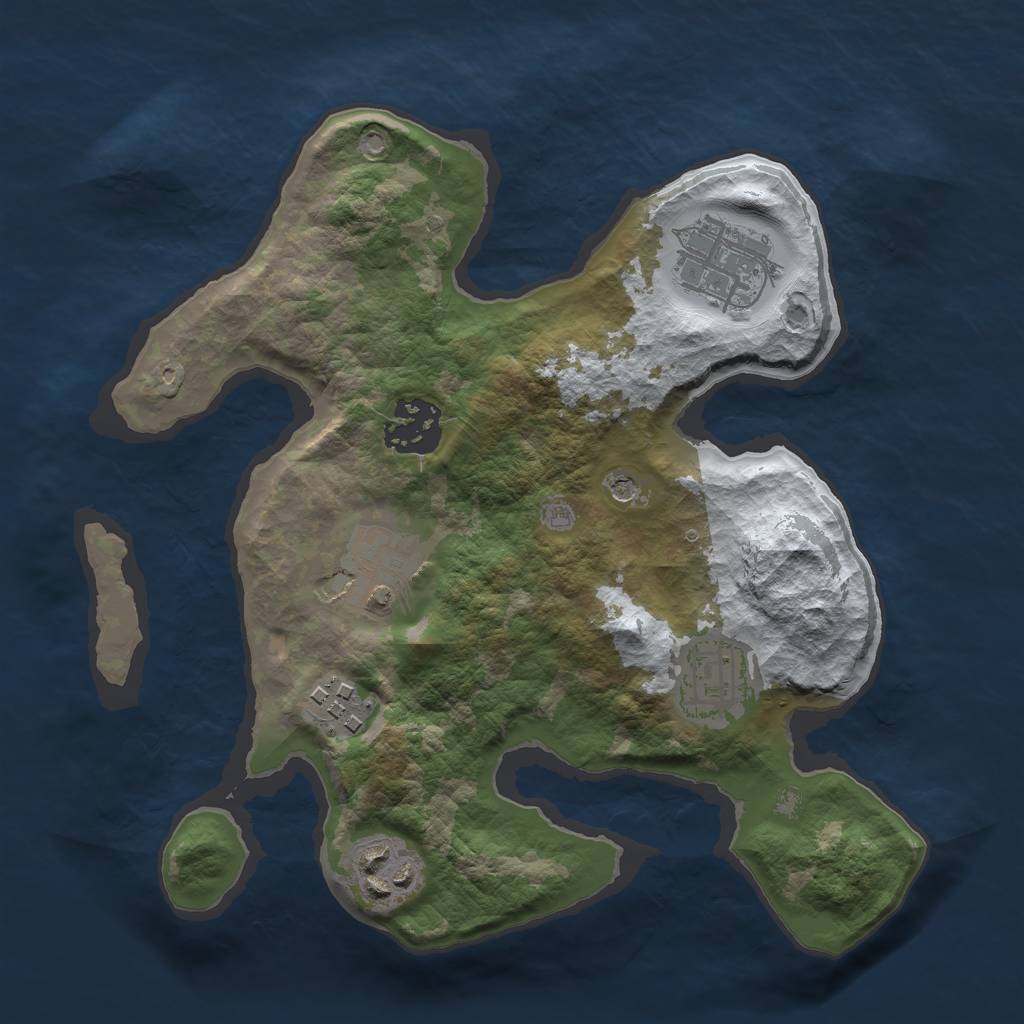 Rust Map: Barren, Size: 2600, Seed: 68, 9 Monuments