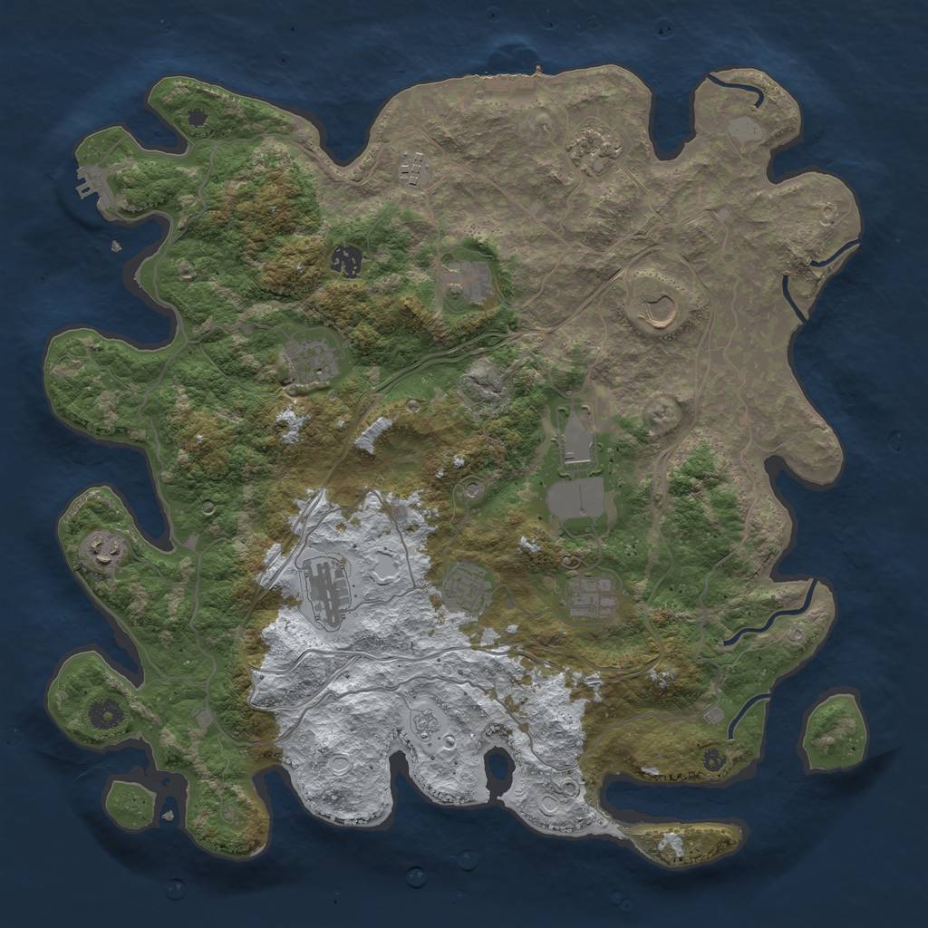 Rust Map: Procedural Map, Size: 4250, Seed: 380047468, 20 Monuments