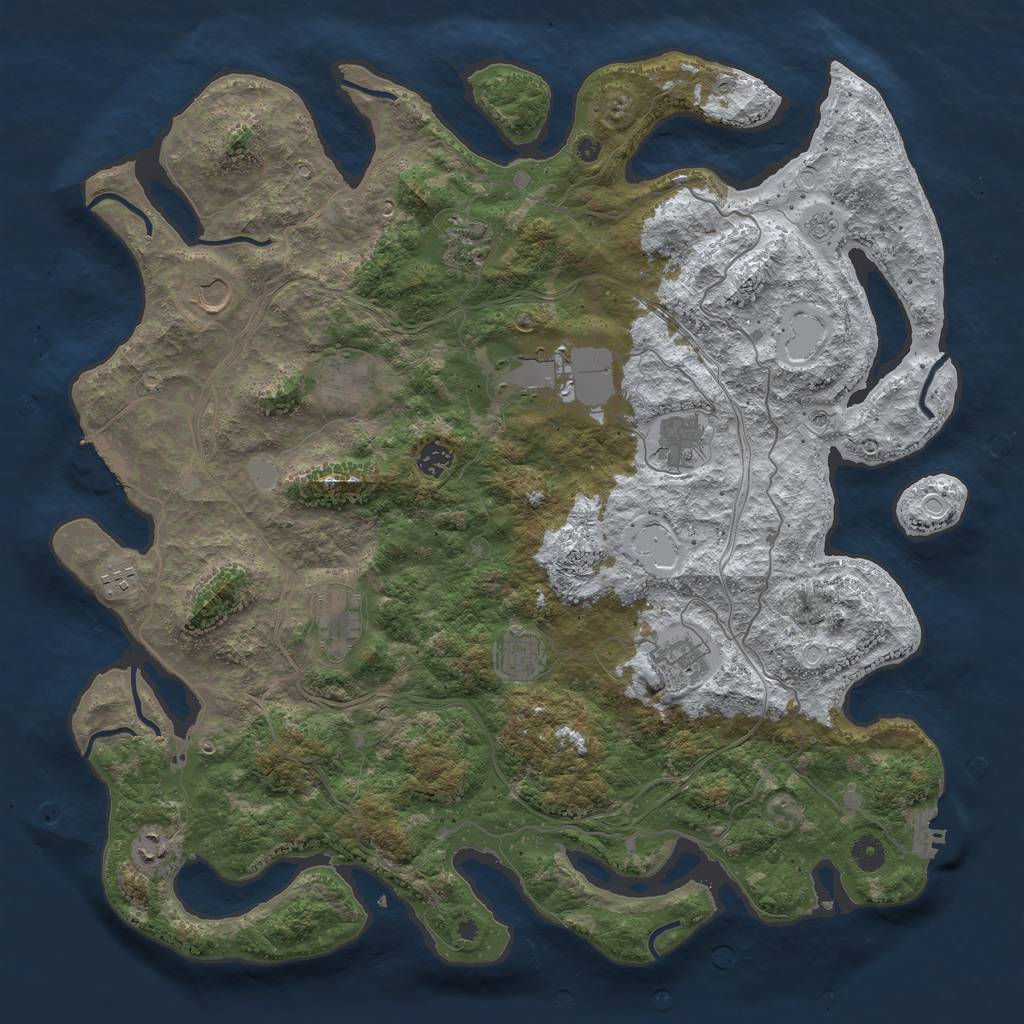 Rust Map: Procedural Map, Size: 4500, Seed: 2029410959, 20 Monuments