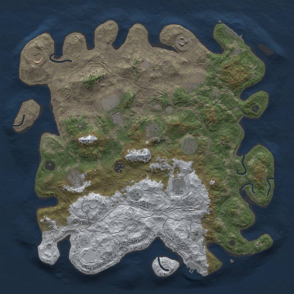 Rust Map: Procedural Map, Size: 4250, Seed: 843636054, 19 Monuments