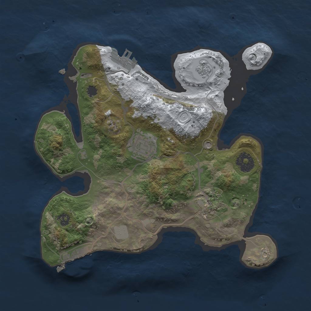 Rust Map: Procedural Map, Size: 2500, Seed: 190, 10 Monuments