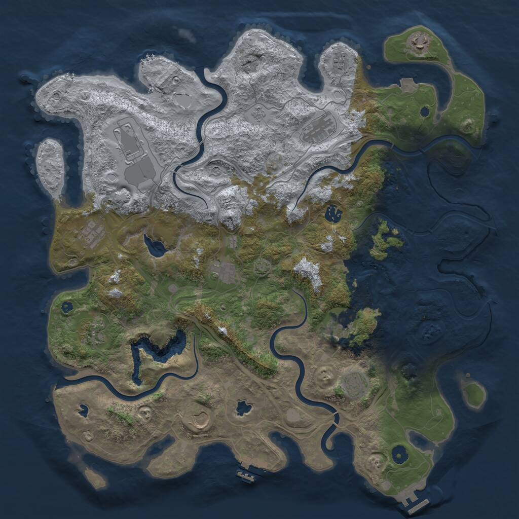 Rust Map: Procedural Map, Size: 4500, Seed: 2555468, 17 Monuments