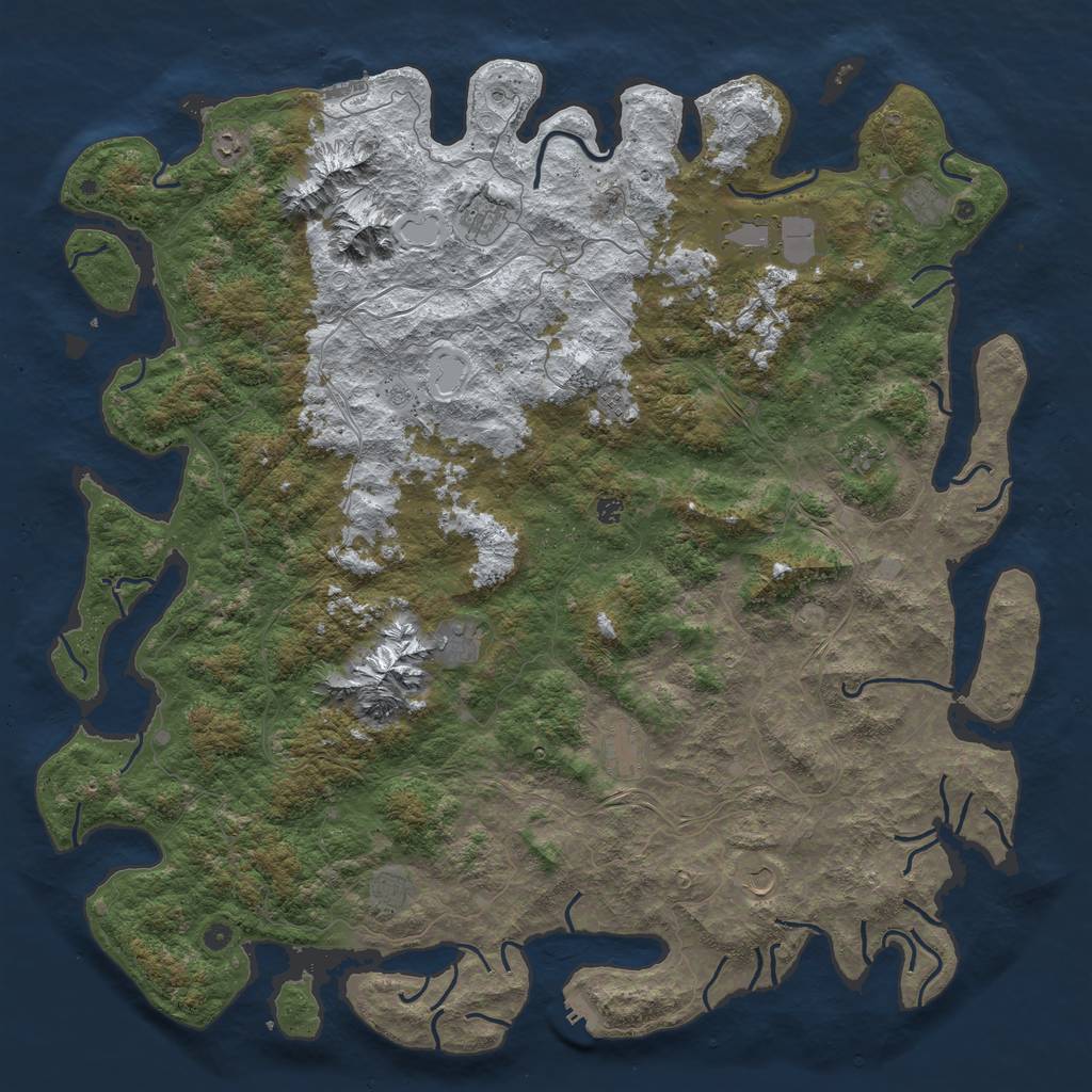 Rust Map: Procedural Map, Size: 6000, Seed: 85992815, 20 Monuments