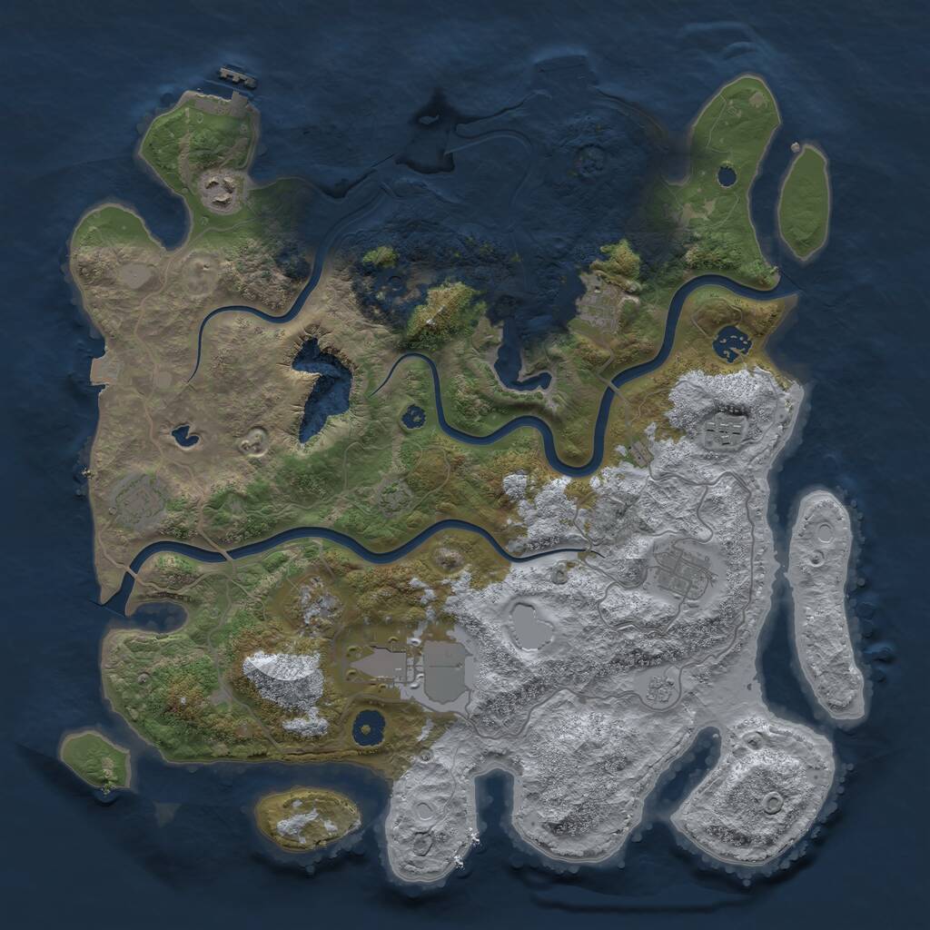 Rust Map: Procedural Map, Size: 4000, Seed: 875784, 14 Monuments