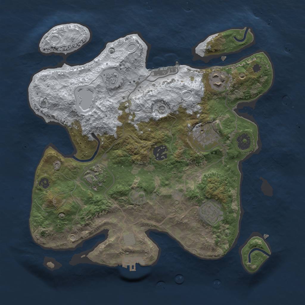 Rust Map: Procedural Map, Size: 3000, Seed: 809735788, 14 Monuments