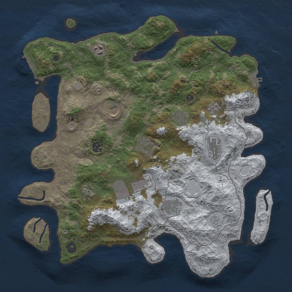 Rust Map: Procedural Map, Size: 4000, Seed: 310578447, 19 Monuments