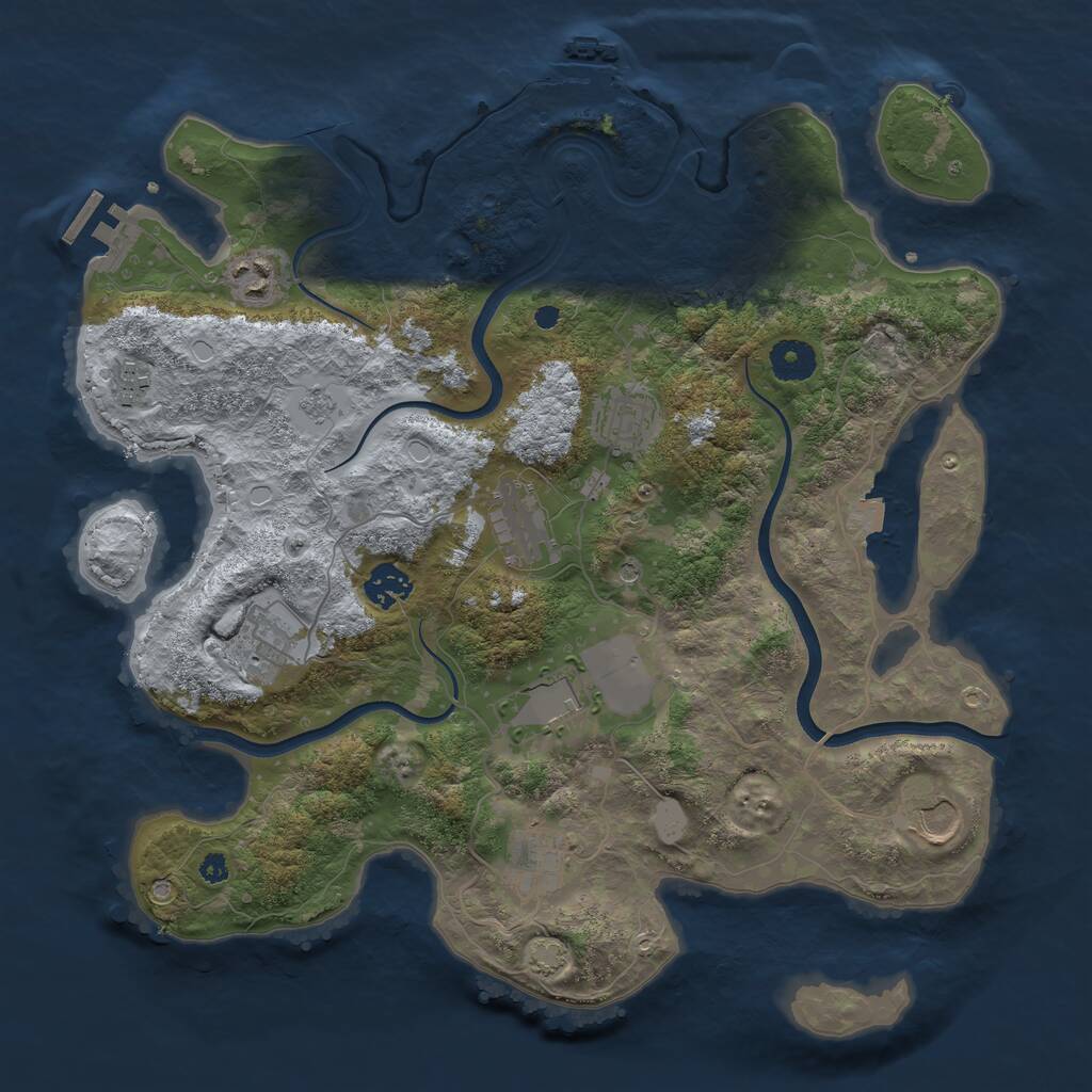 Rust Map: Procedural Map, Size: 3700, Seed: 4314186, 15 Monuments