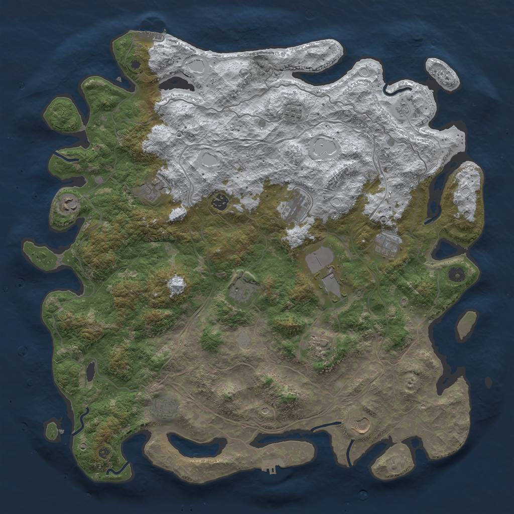 Rust Map: Procedural Map, Size: 4800, Seed: 167143724, 20 Monuments