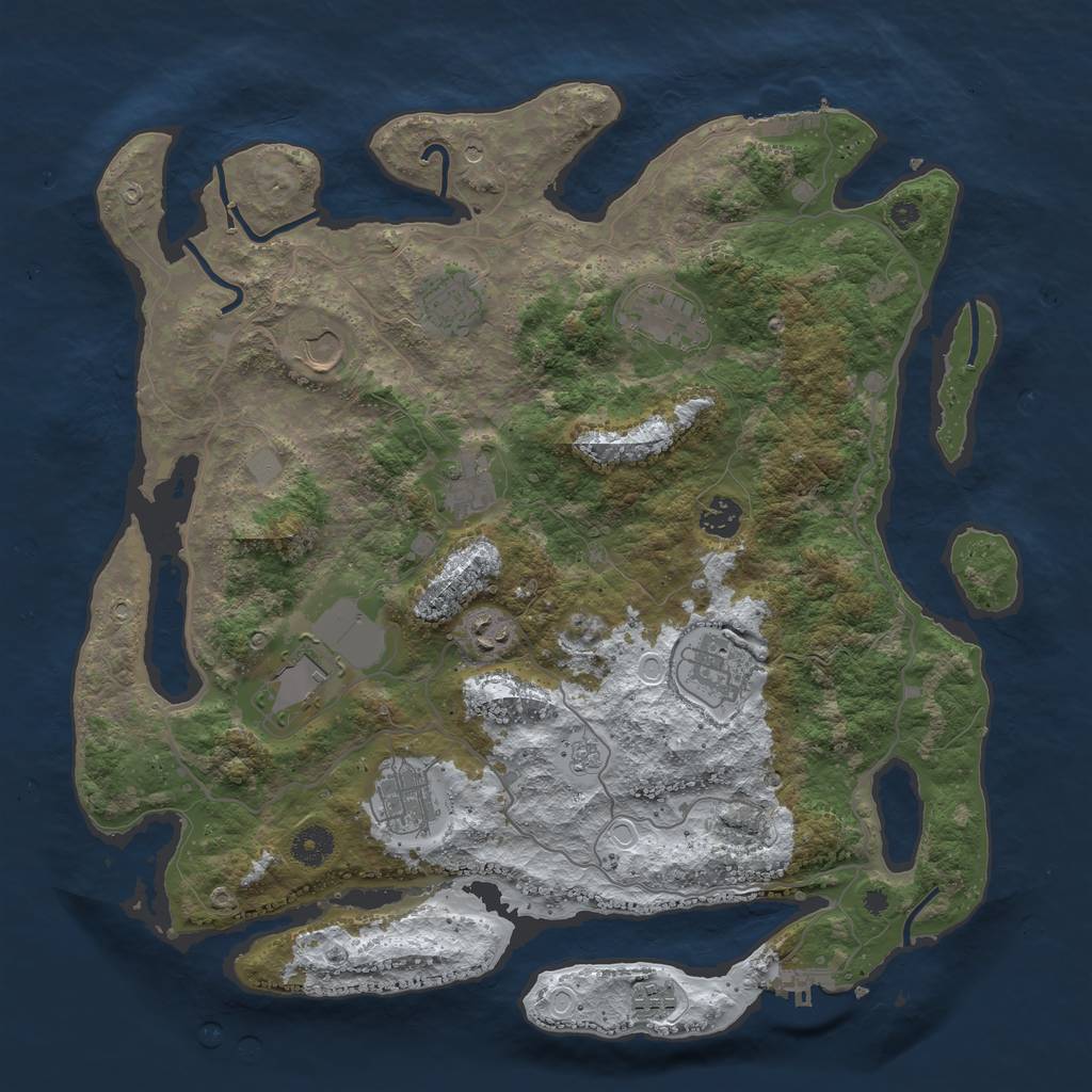 Rust Map: Procedural Map, Size: 4000, Seed: 2014881596, 19 Monuments