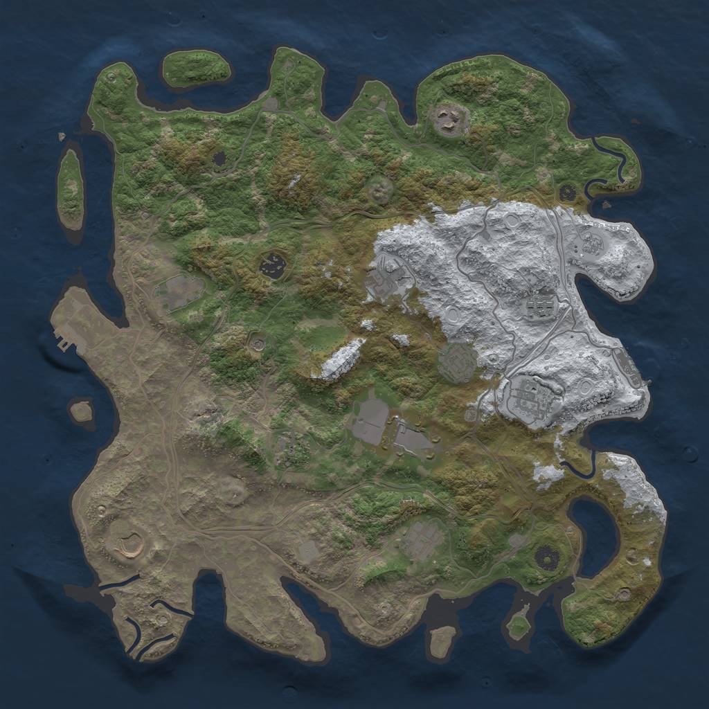 Rust Map: Procedural Map, Size: 4250, Seed: 2793197, 20 Monuments