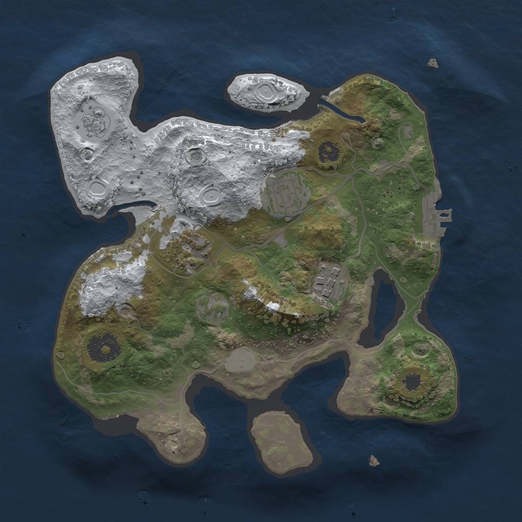 Rust Map: Procedural Map, Size: 2500, Seed: 156673023, 10 Monuments