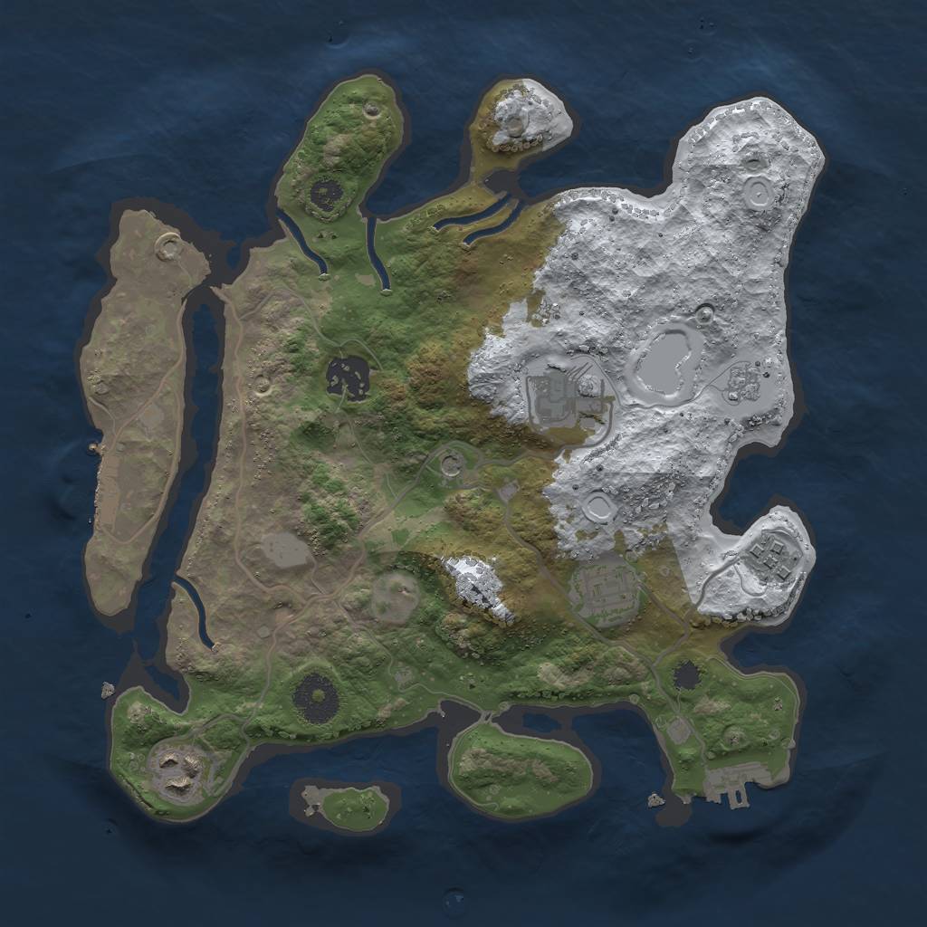 Rust Map: Procedural Map, Size: 3000, Seed: 81369, 14 Monuments