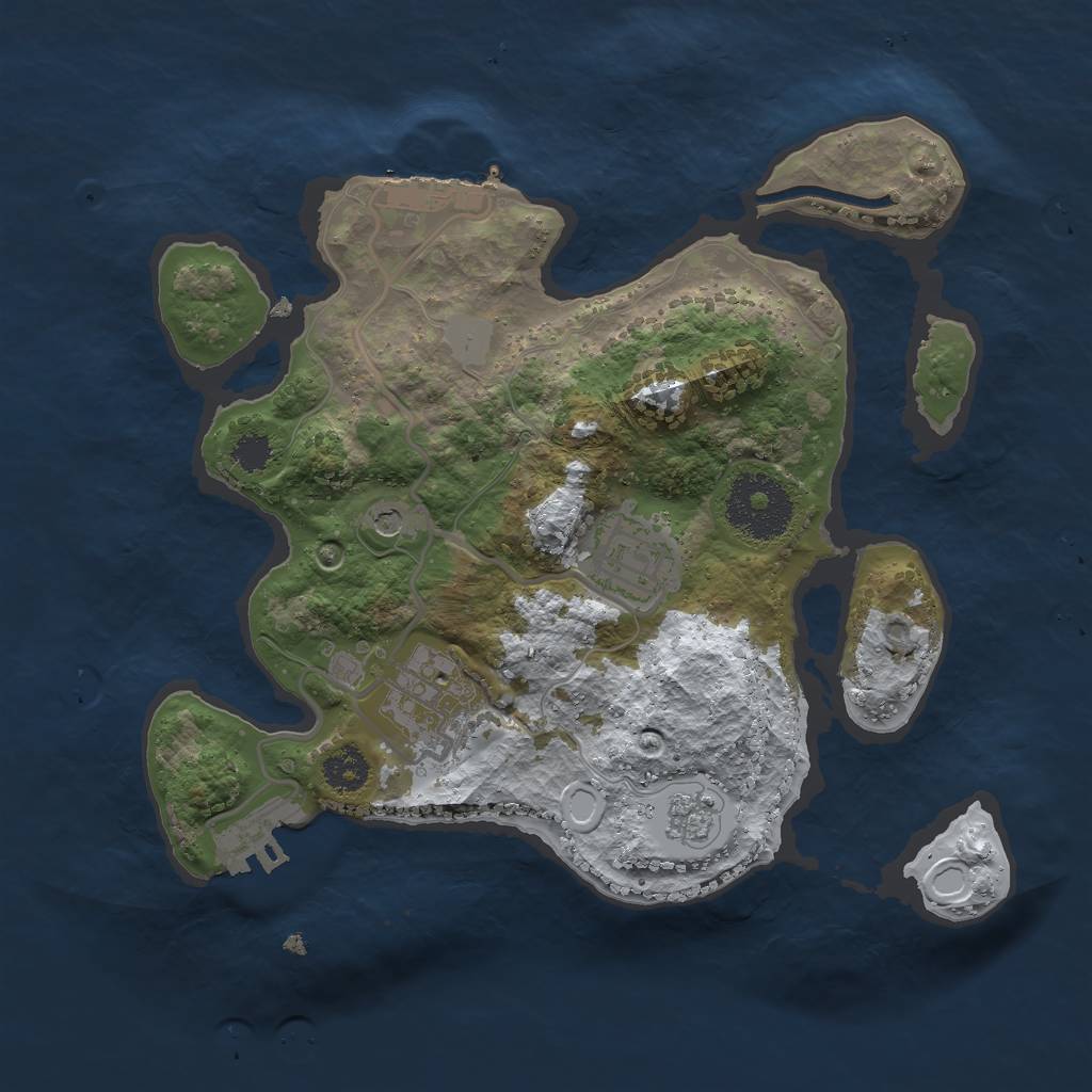 Rust Map: Procedural Map, Size: 2500, Seed: 1577037919, 11 Monuments