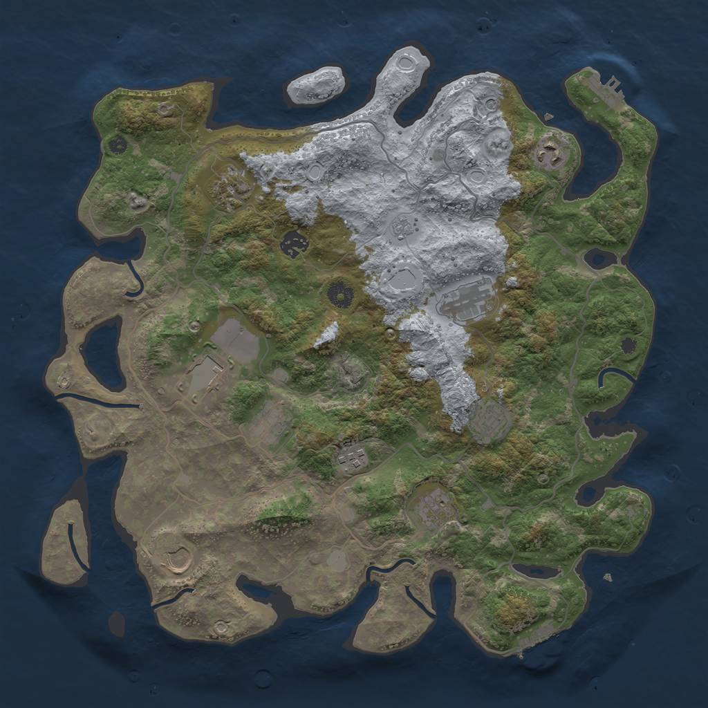 Rust Map: Procedural Map, Size: 4000, Seed: 869290349, 19 Monuments