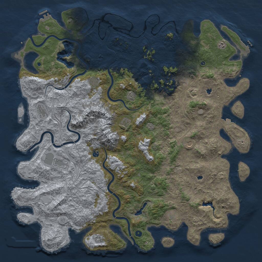 Rust Map: Procedural Map, Size: 6000, Seed: 887755203, 17 Monuments
