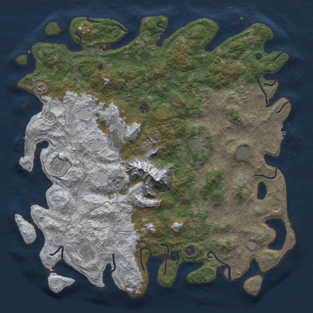 Rust Map: Procedural Map, Size: 5000, Seed: 404857887, 19 Monuments