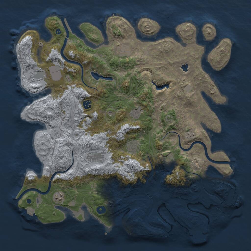 Rust Map: Procedural Map, Size: 4300, Seed: 61243, 15 Monuments