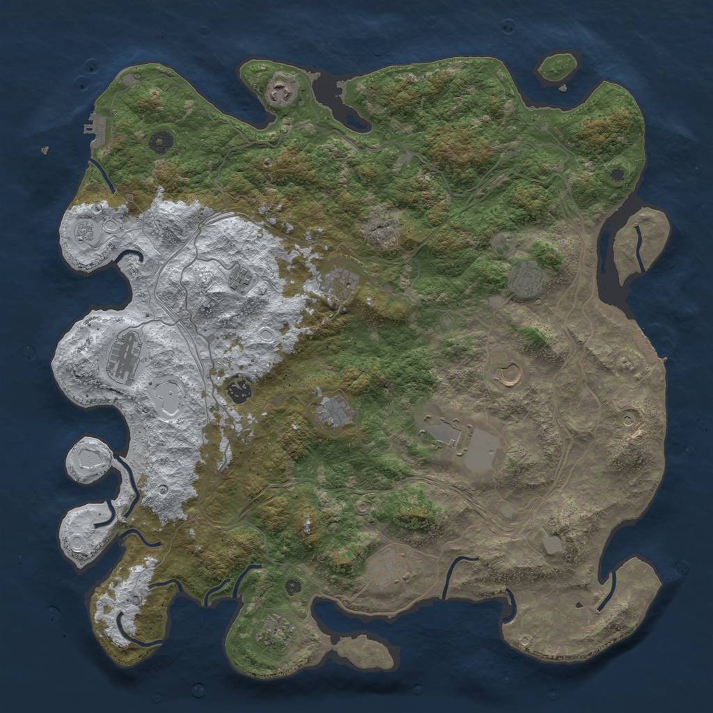 Rust Map: Procedural Map, Size: 4600, Seed: 61212124, 20 Monuments