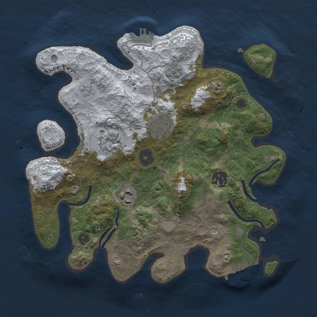 Rust Map: Procedural Map, Size: 3000, Seed: 2060935001, 14 Monuments