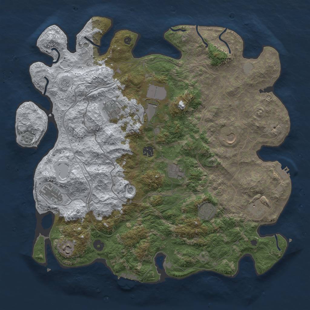 Rust Map: Procedural Map, Size: 4250, Seed: 1229228081, 19 Monuments