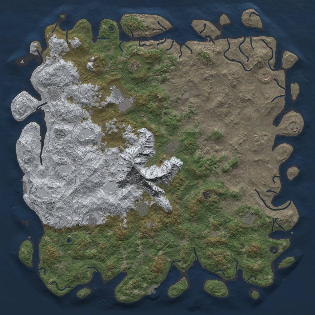 Rust Map: Procedural Map, Size: 6000, Seed: 920730, 20 Monuments